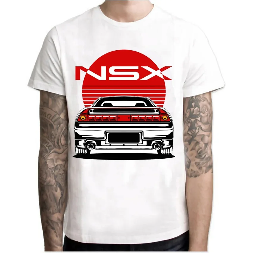 New Summer Men's Short Sleeve Civic Type R Print T-Shirt JDM Legend NSX Car Sport T shirts Hip Hop Boy Casual White Tees