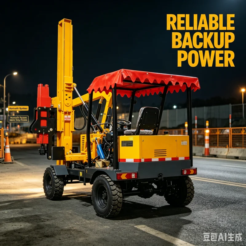 Hydraulic Guardrail Post Driver Machine For Highway Construction Road Safety Barrier Piling Rig Traffic Fence Machine