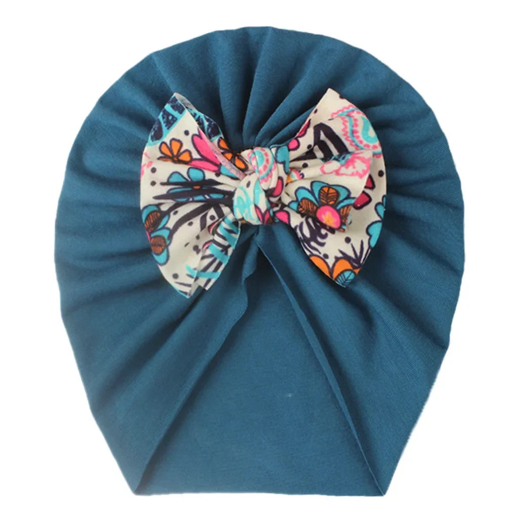 18 Colors Lovely Bow knot Baby Hat Cute Solid Color Baby Girls Boys Hat Turban Soft Newborn Infant Cap Beanies Head Wraps