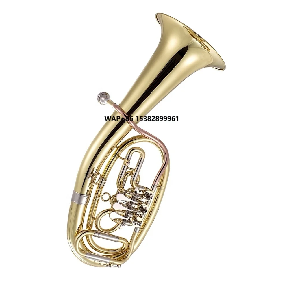 

SEASOUND High Quality OEM JYBT736 Rotary Gold Baritone Trumpet Tone BB Cupronickel Brass Lacquer Finish for Students