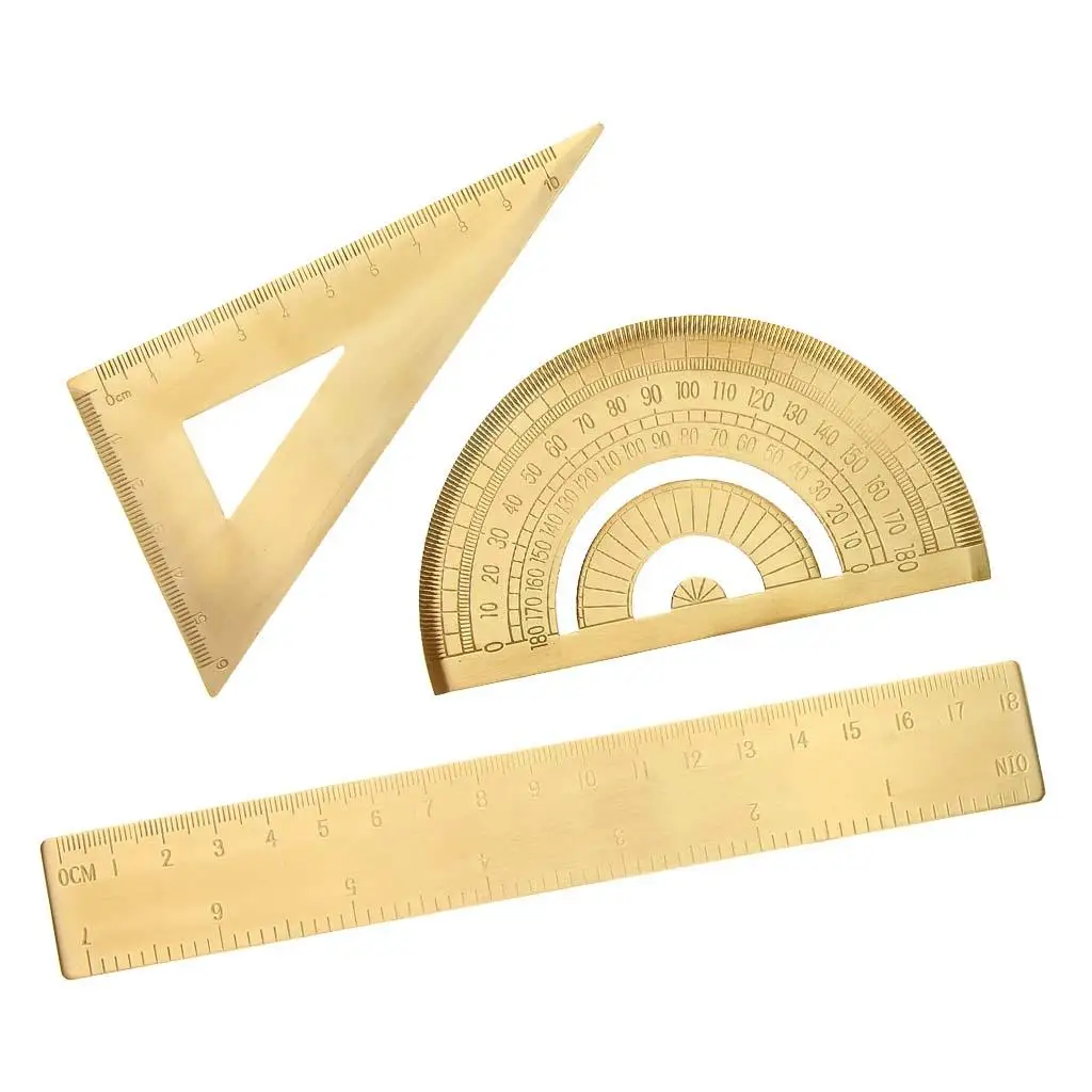 

Brass Jewelry Measuring Tool Protractor / Triangle / Straight