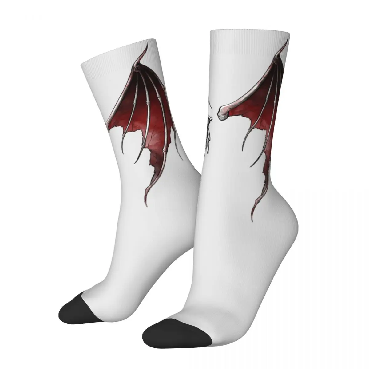 Calcetines antibacterianos con alas de Lucifer para parejas, medias deportivas personalizadas de alta calidad, a la moda, para correr, otoño