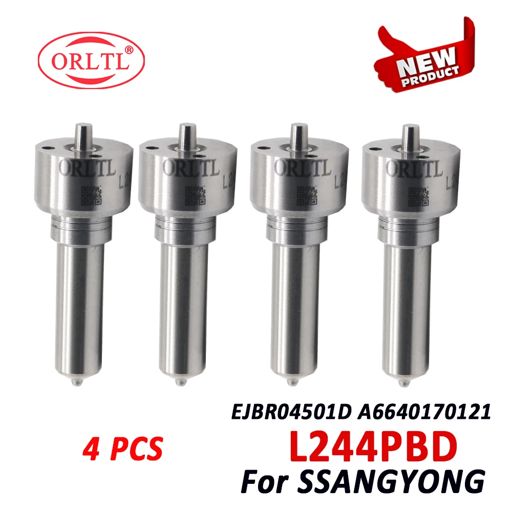 

4 PCS L244 PRD L244PBD Diesel Fuel Injector Nozzle L244PRD for Ssangyong Actyon Kyron Injector Assy EJBR04501D 6640170121 Euro 4