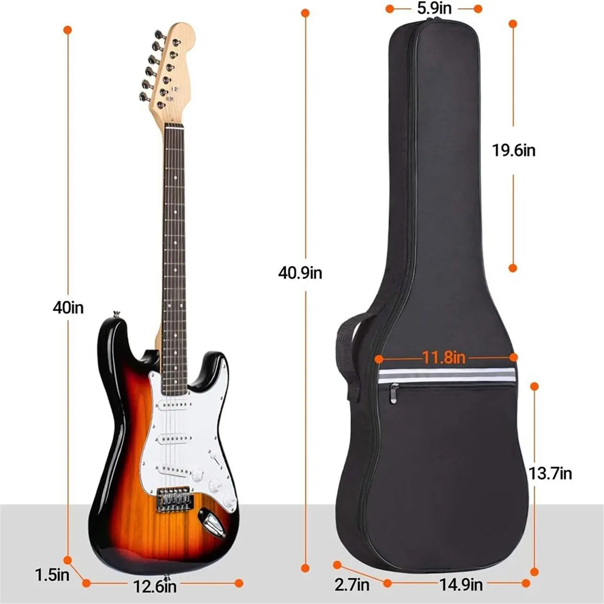 AD12 40inch Waterproof Bass Bag with Double Shoulder Straps Padded Soft Backpack for Audio Accessories Guitar Bag Ukulele Bag