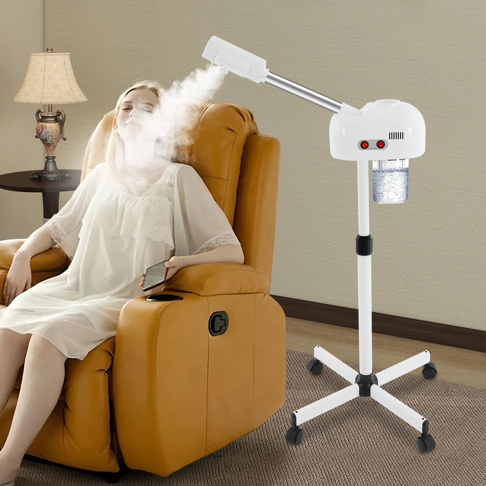 BYMAOCAR Facial Steamer W/ Hot Mist Function, for Home& Beauty Salon, Extract Blackheads, Rejuvenate& Humidifier Hydrate Skin