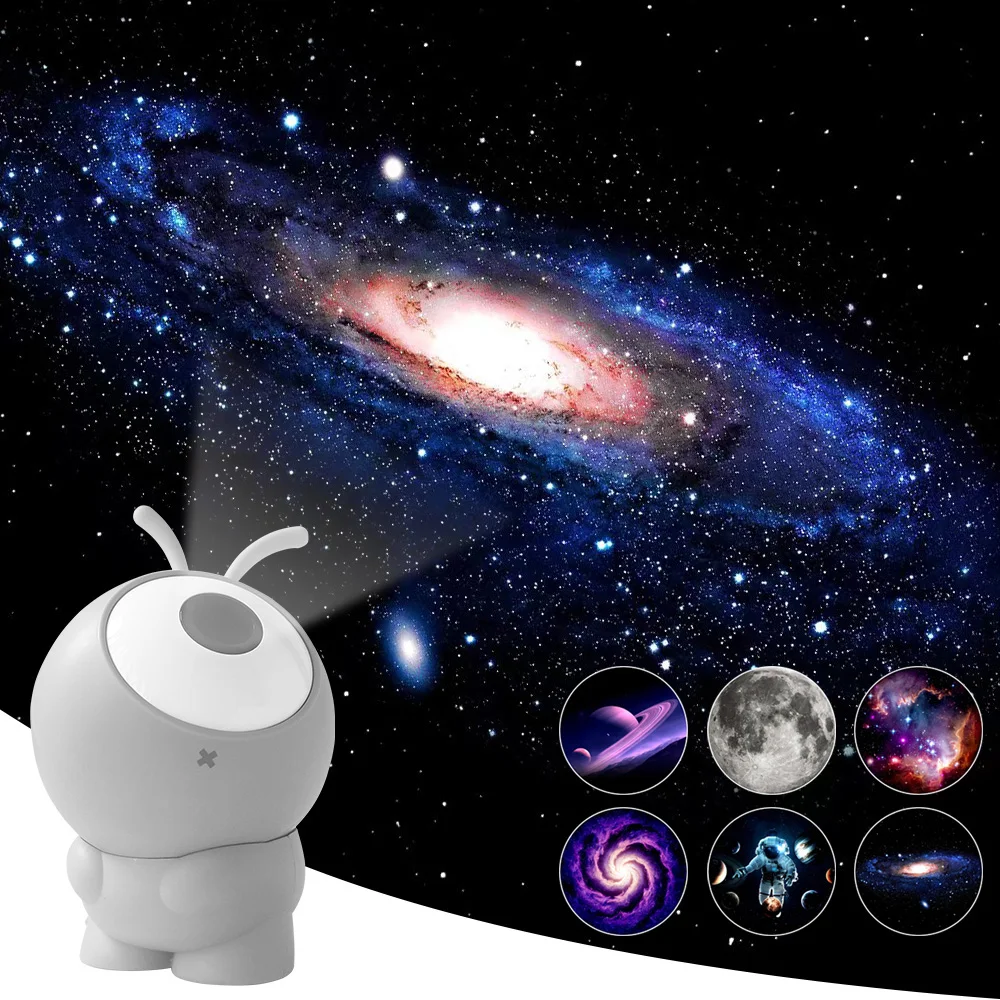 Proyector de galaxia recargable con luces LED 6 en 1, planetario, cielo estrellado, luces nocturnas, lámpara de proyector de constelación giratoria, decoración