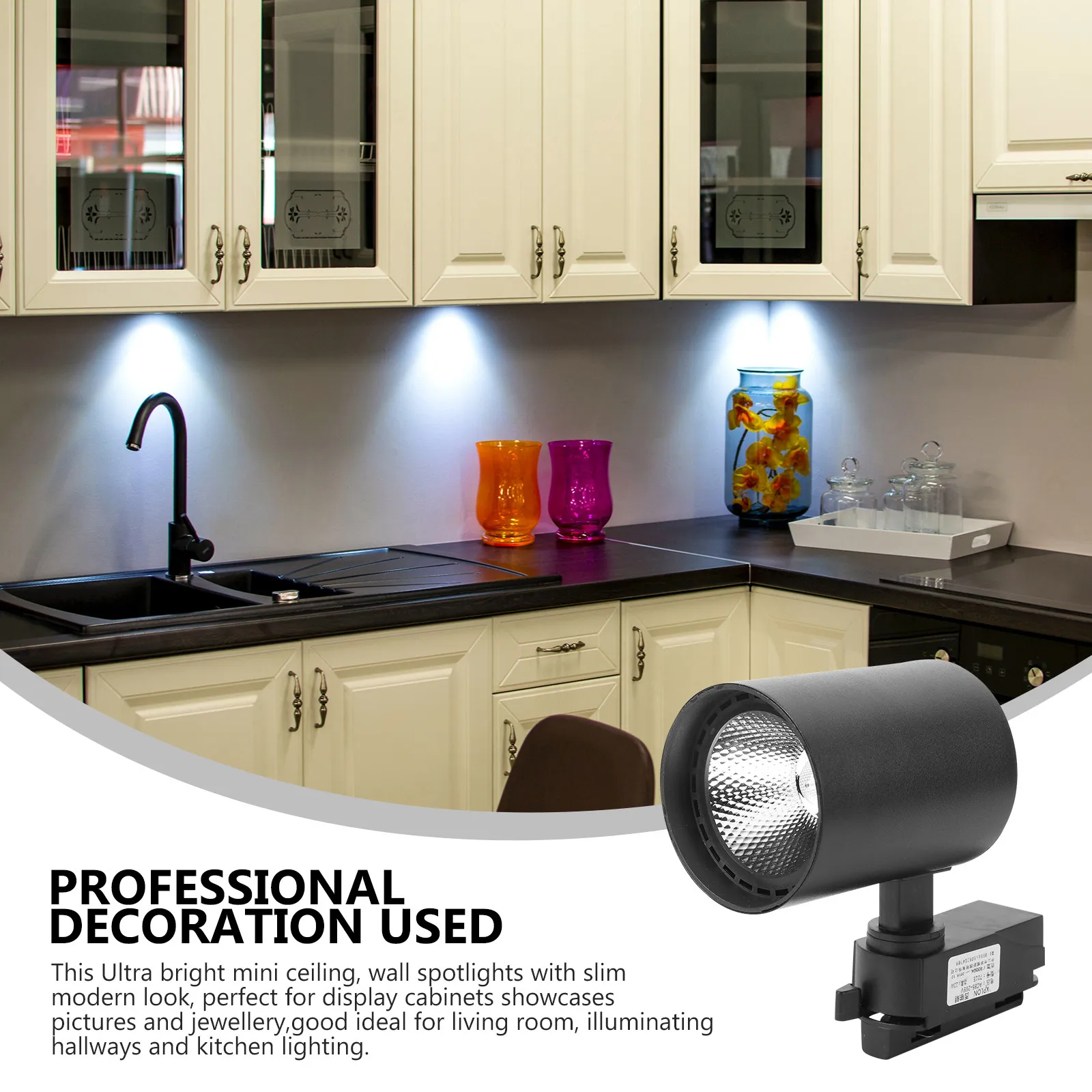 

20W LED Track Light Cob Ceiling Spotlight Aluminum Alloy Adjustable Wall Mount for Kitchen Living Room Retail Display Lighting