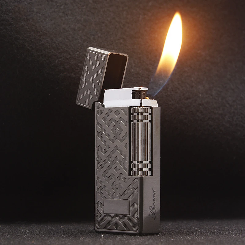 Torch Ping Bright Sound Lighter Free Fire Flint Grinding Wheel Lighter Butane Metal Inflated Gas Cigarette Cigar Compact Lighter