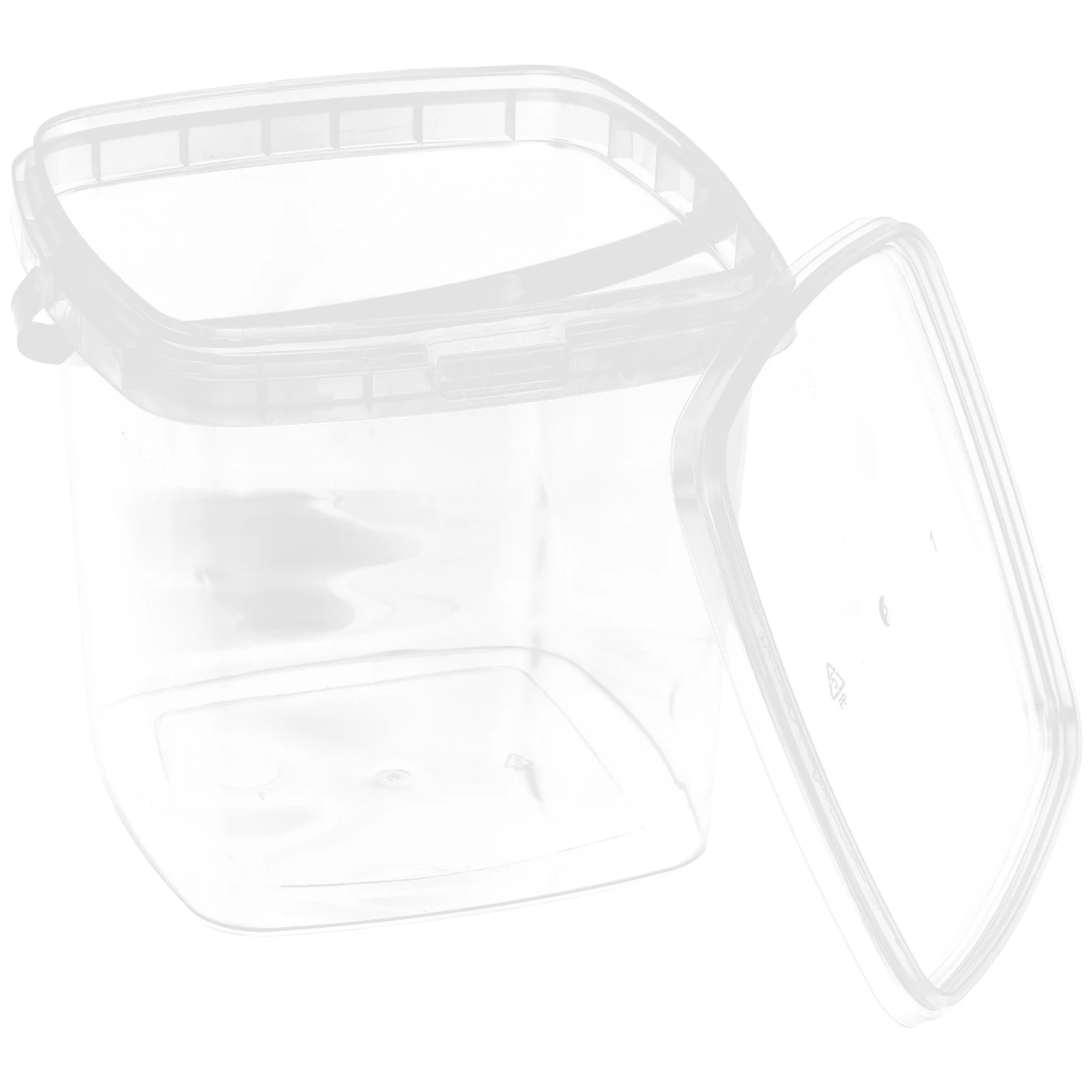 

2L Square Plastic Bucket Clear Food Storage Container Lid Leakproof For Camping Picnic Outdoor Ice Cream Milk Water Heavy Duty