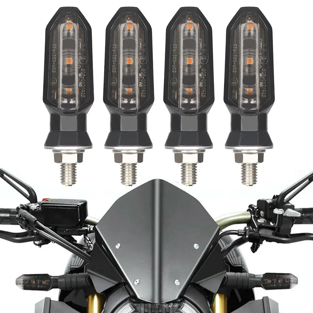 

4pcs Motorcycle Turn Signals Lights LED Flashers Amber Blinkers Lamps Indicator Directional Accessories For Honda Suzuki 8mm NEW