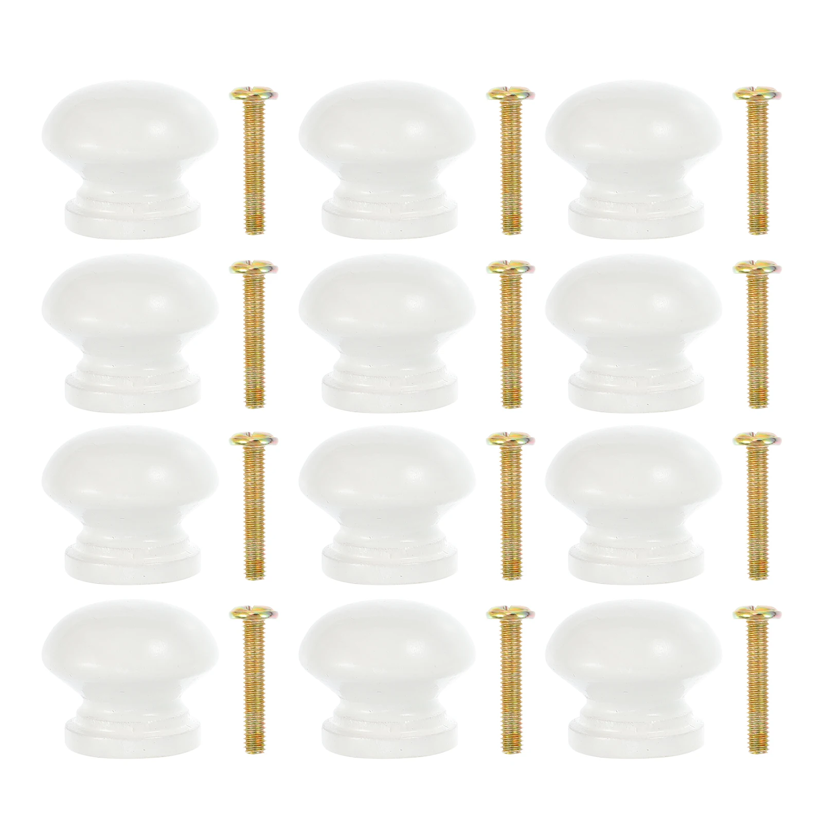

12pcs Wooden Cabinet Round Handles Drawer Pulls Durable Cupboard Wooden Cabinet Knob Knob Kitchen Bedroom Wardrobe Door Hardware