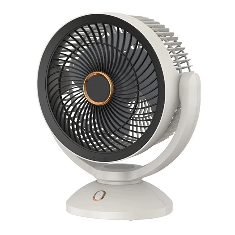 1 Piece USB Air Circulation Electric Fan As Shown Plastic Table Desktop Portable Wall Mounted 360 Degree Rotation With Light