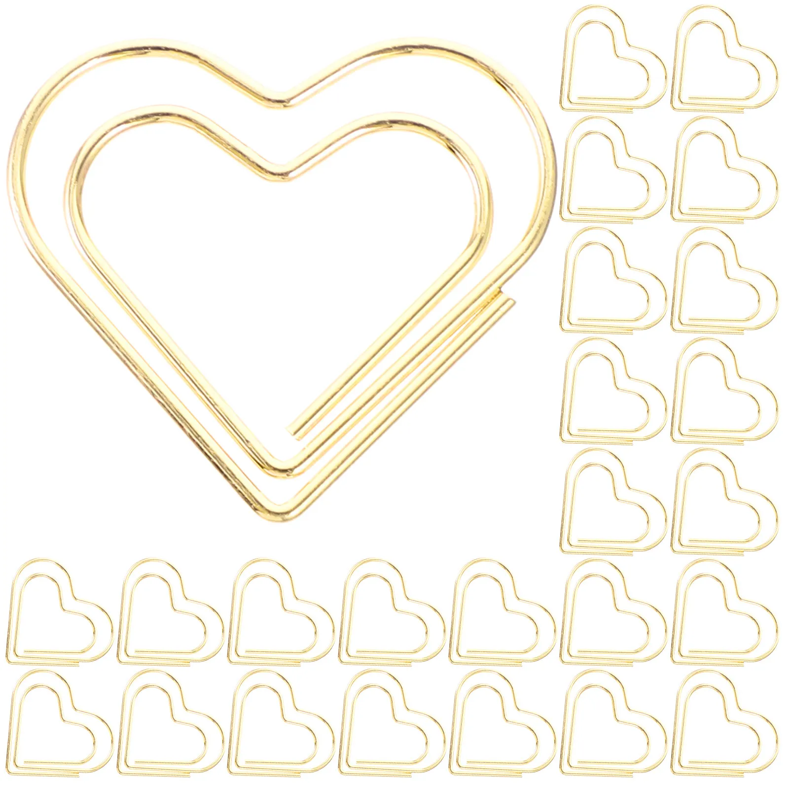 

100Pcs Heart Paper Clips Metal Creative Shaped Small Paperclip Decorative Clips for Office Documents Scrapbook Calendar Use