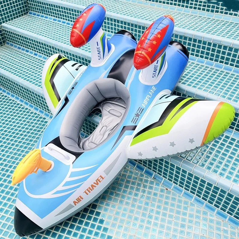 Inflatable Aircraft Swim Ring Tube Toy Baby Swimming Ring Seat for Kid Swim Circle Float Swim Pool Water Fun Toy for Children