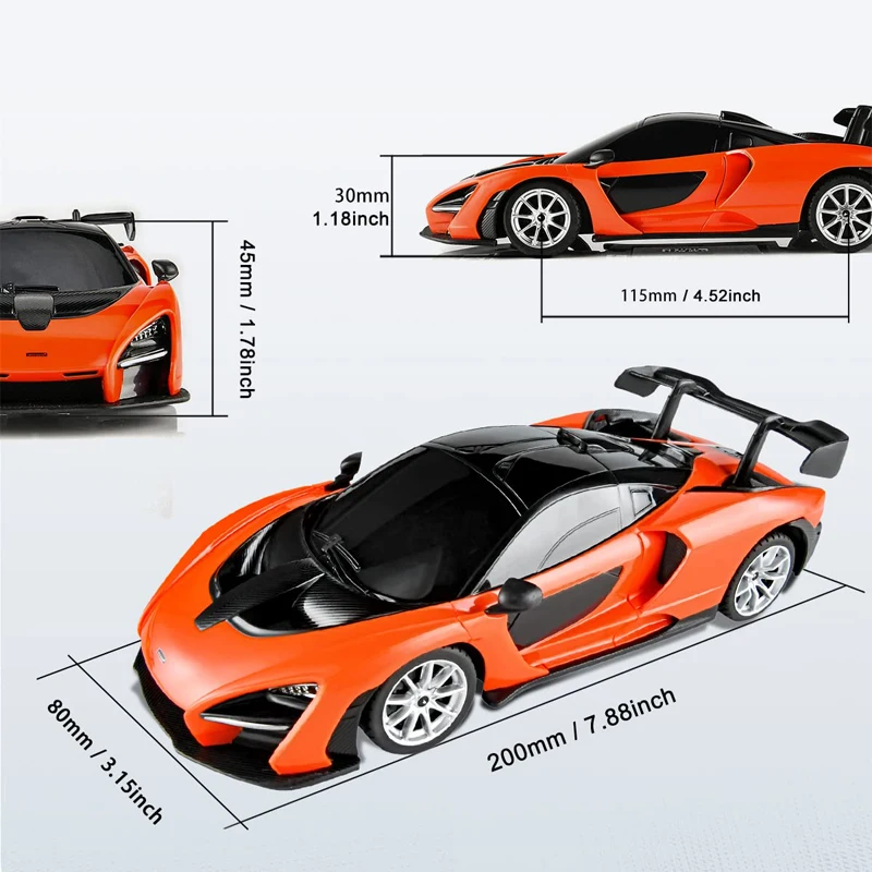 Mclaren Senna RC Car 1:24 Scale Remote Control Toy Radio Controlled Car Model Auto Machine Gift for Kids Adults