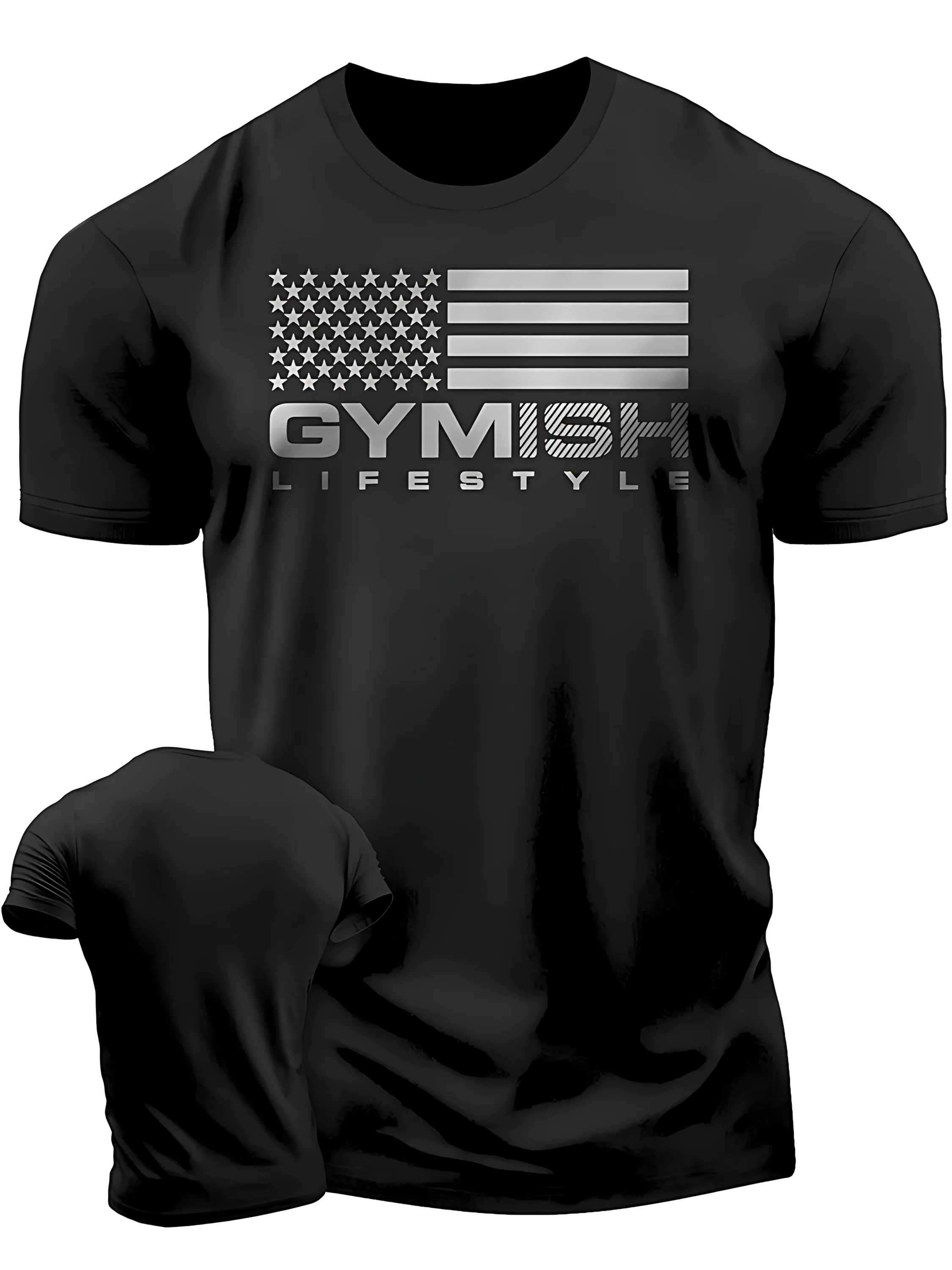 2026 Summer New Style Men's T-shirt with Letter Print Breathable Lightweight Comfortable and Casual Sports Men's T-shirt