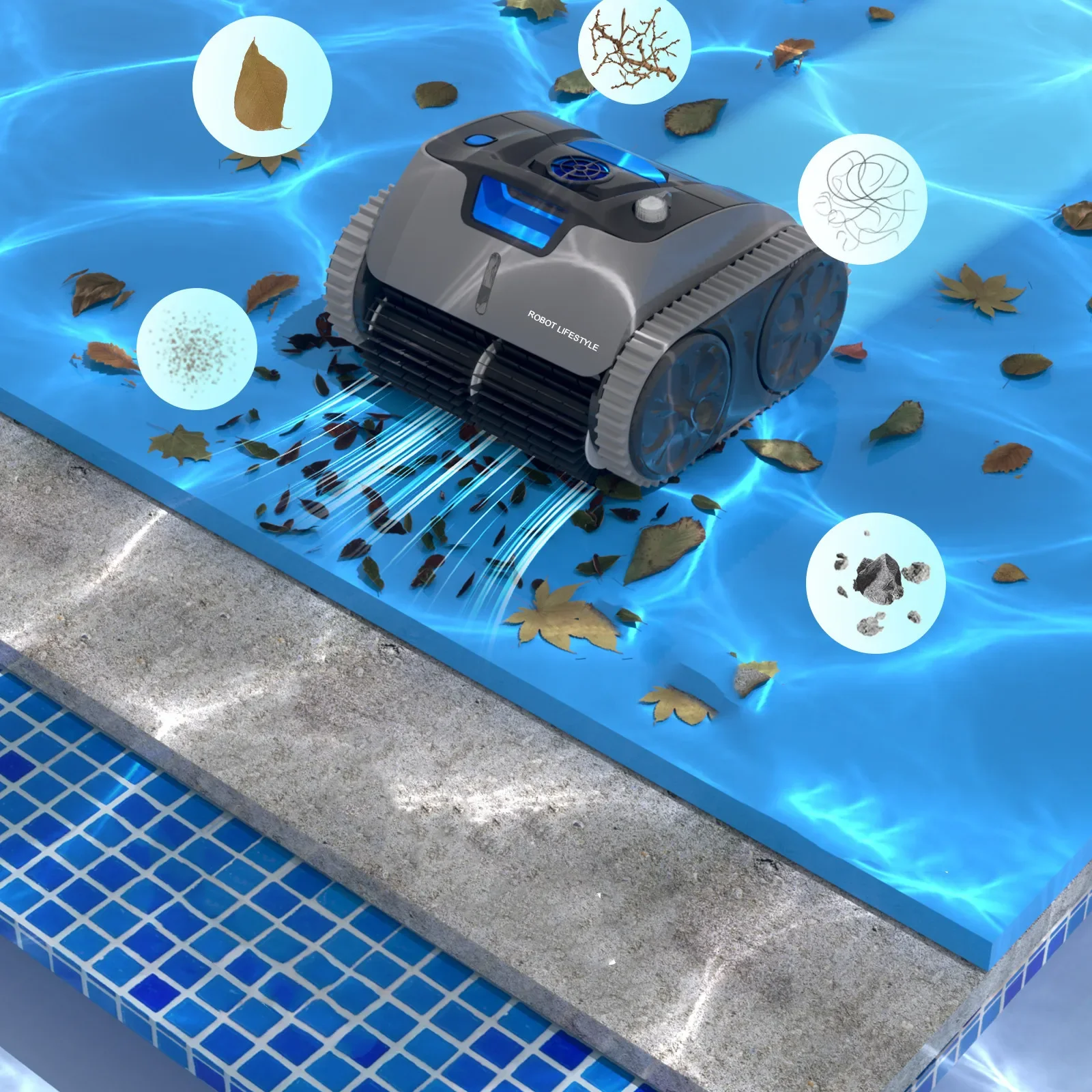 Limpiador automático de piscinas Dolphin M200 de alta calidad, robot de limpieza de piscinas de China