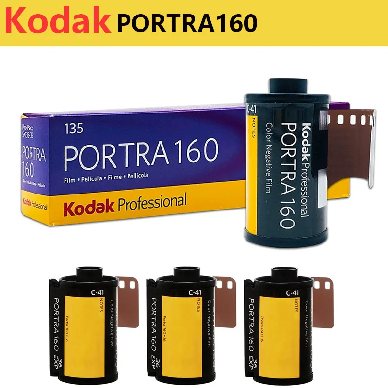 1/2/3/5 لفة كوداك بورترا 160 35 ملم احترافي ISO 160 36 لقطة 135 فيلم سلبي كاميرا كوداك M35/M38 (تاريخ انتهاء الصلاحية: 2025)