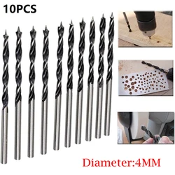 10Pcs Drill Bits Wood Drills With Center Point Wood Cutter Hole Sawcarpentry Tool 4mm Diameter For Woodworking Carving Tools