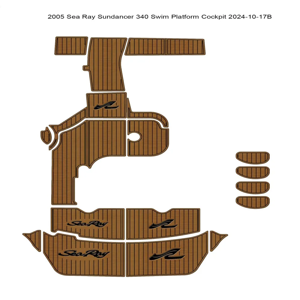 

2005 Sea Ray Sundancer 340 Swim Platform Cockpit Pad Boat EVA Foam Teak Floor SeaDek MarineMat Gatorstep Style Self Adhesive