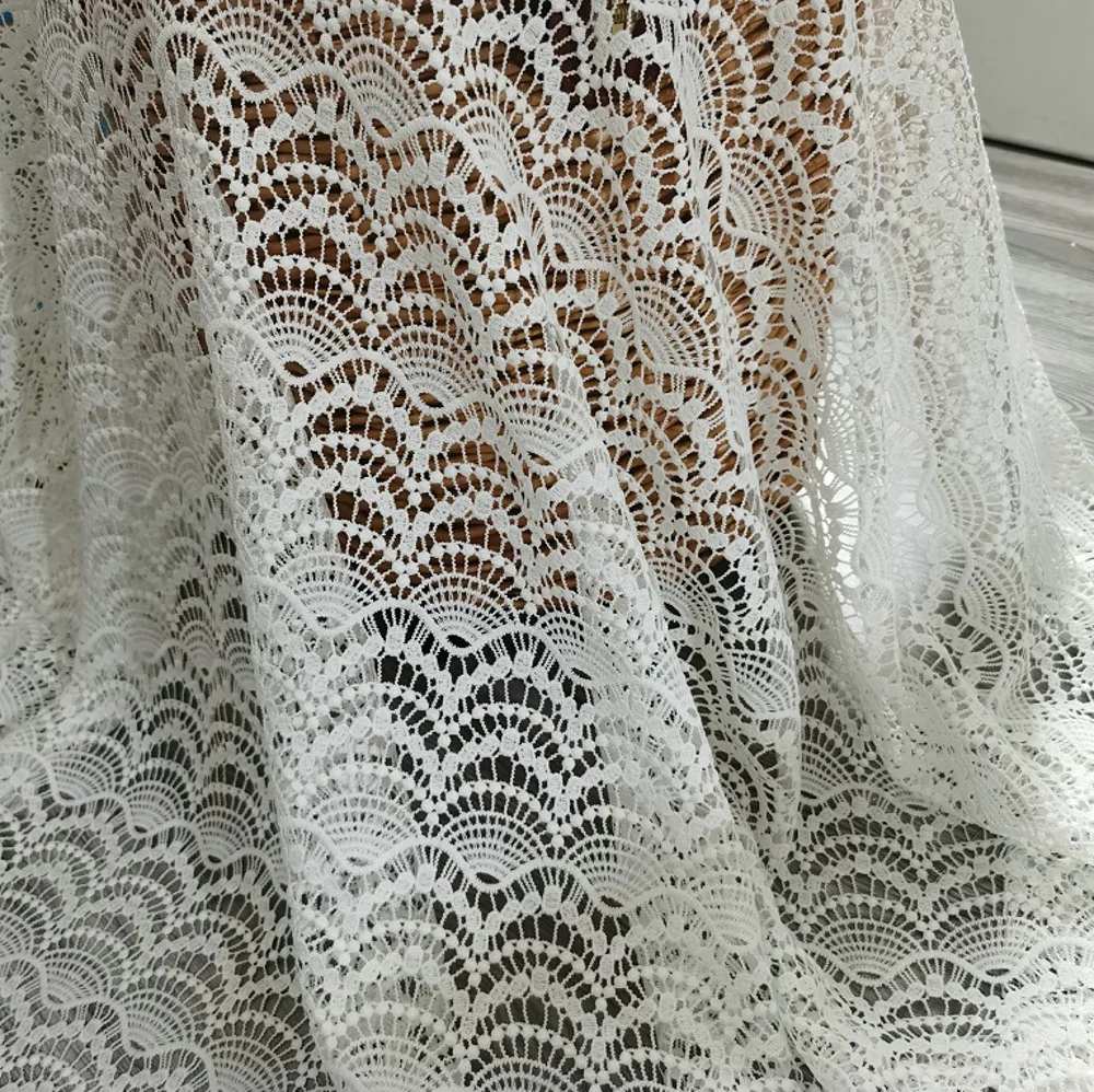 

Milk silk water-soluble embroidered fabric for wedding dresses lace embroidery material for DIY women's clothing sewing fabric