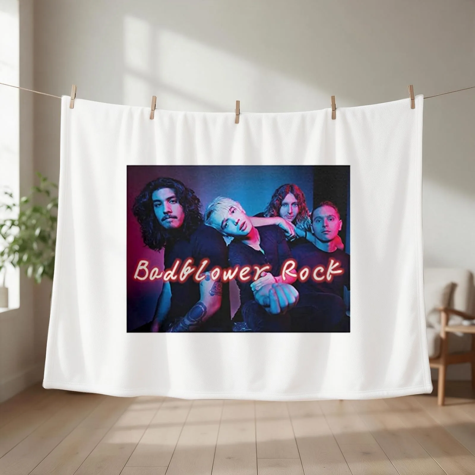 New EUBCS Men Badflower Rock Band Ultra Soft Printing with Short Shirt Throw Blanket Nap Beautifuls For Decorative Sofa Blankets