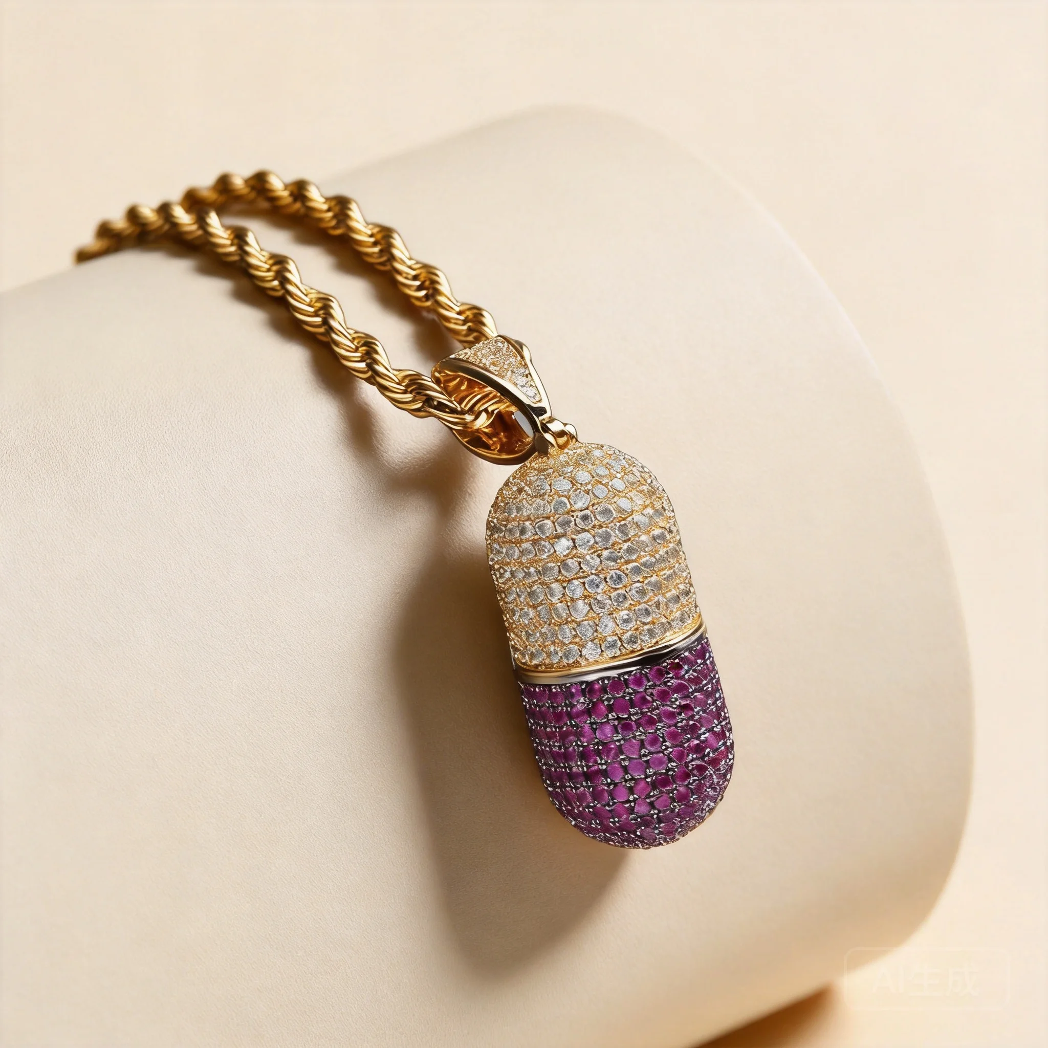 Chinese Style Lucky Wealth Attracting Iced Out Zircon Detachable Capsule Pendant Hip Hop Necklace Unisex Good Luck Fortune Bless
