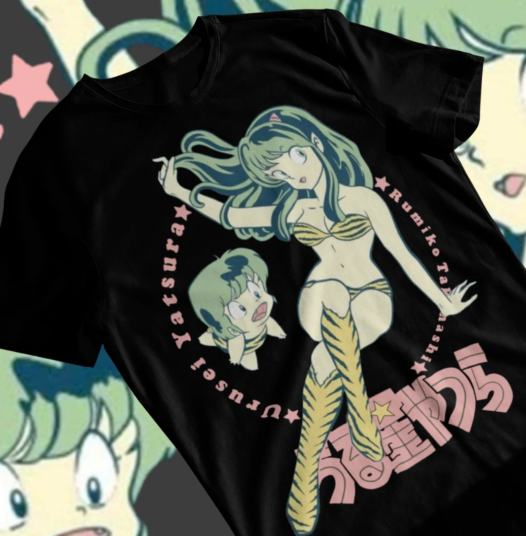 Lum From Urusei Yatsura Anime Darling No Baka!! Vinyl Bumper T-shirt Girl Kawai