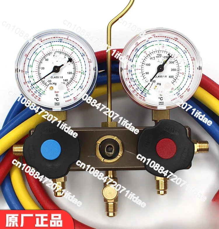 Air conditioner fluoride meter, refrigerant freon snow pressure measurement double head composite pressure gauge