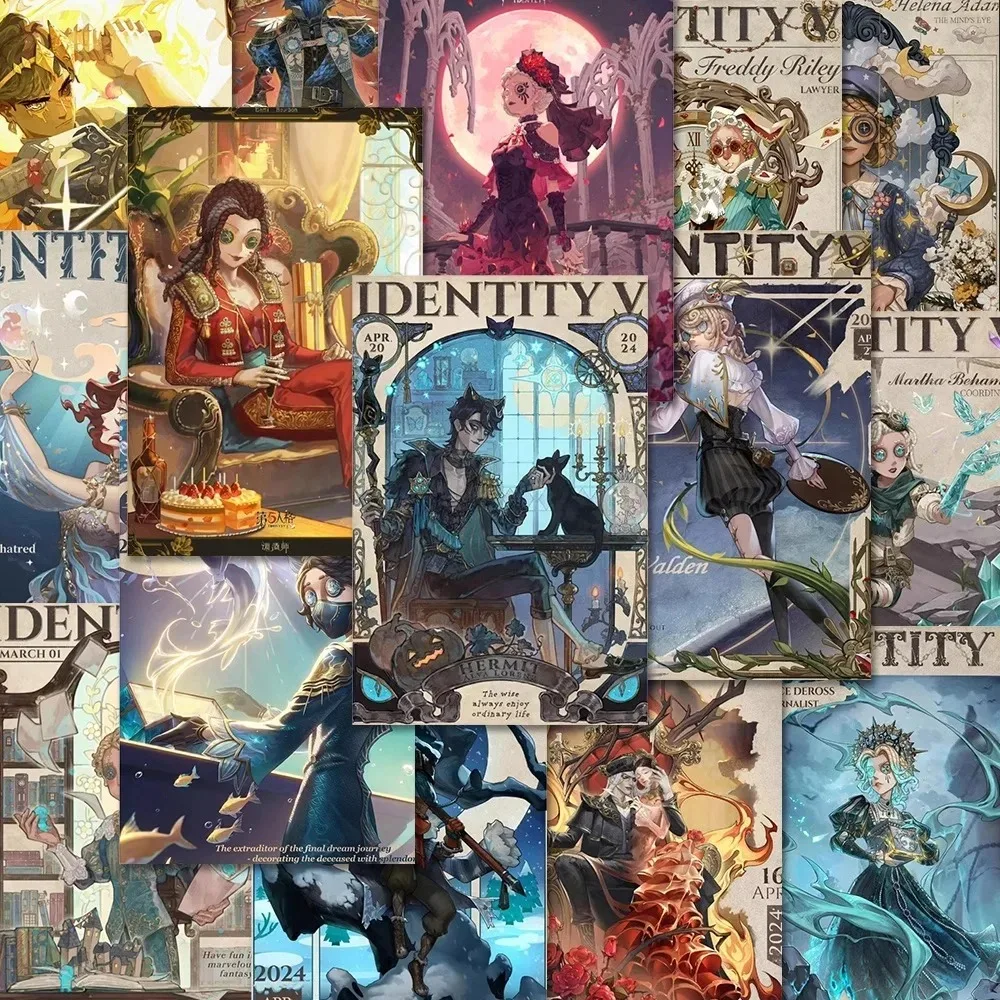 63Pcs Identity V Calendar Sticker  Decorative Desktop Skateboarding Phone Case Luggage Bicycle Computer Helmet Motorcycle ﻿