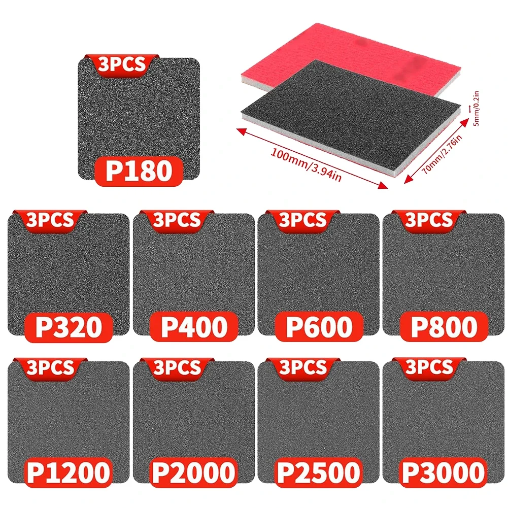 

Набор из 24 шт., набор шлифовальных губок с зернистостью 180-3000, гибкая шлифовальная подушечка для полировки, шлифовальная губка, ультратонкие шлифовальные губки, подушечки