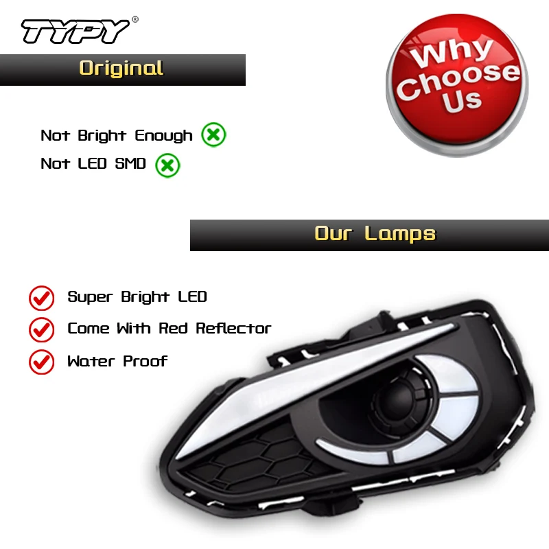 TYPY LED Daytime Running Light For Honda Fit Jazz 2018-2020 Asia Car Accessories Waterproof DRL Fog Lamp Decoration 2PCS image 3