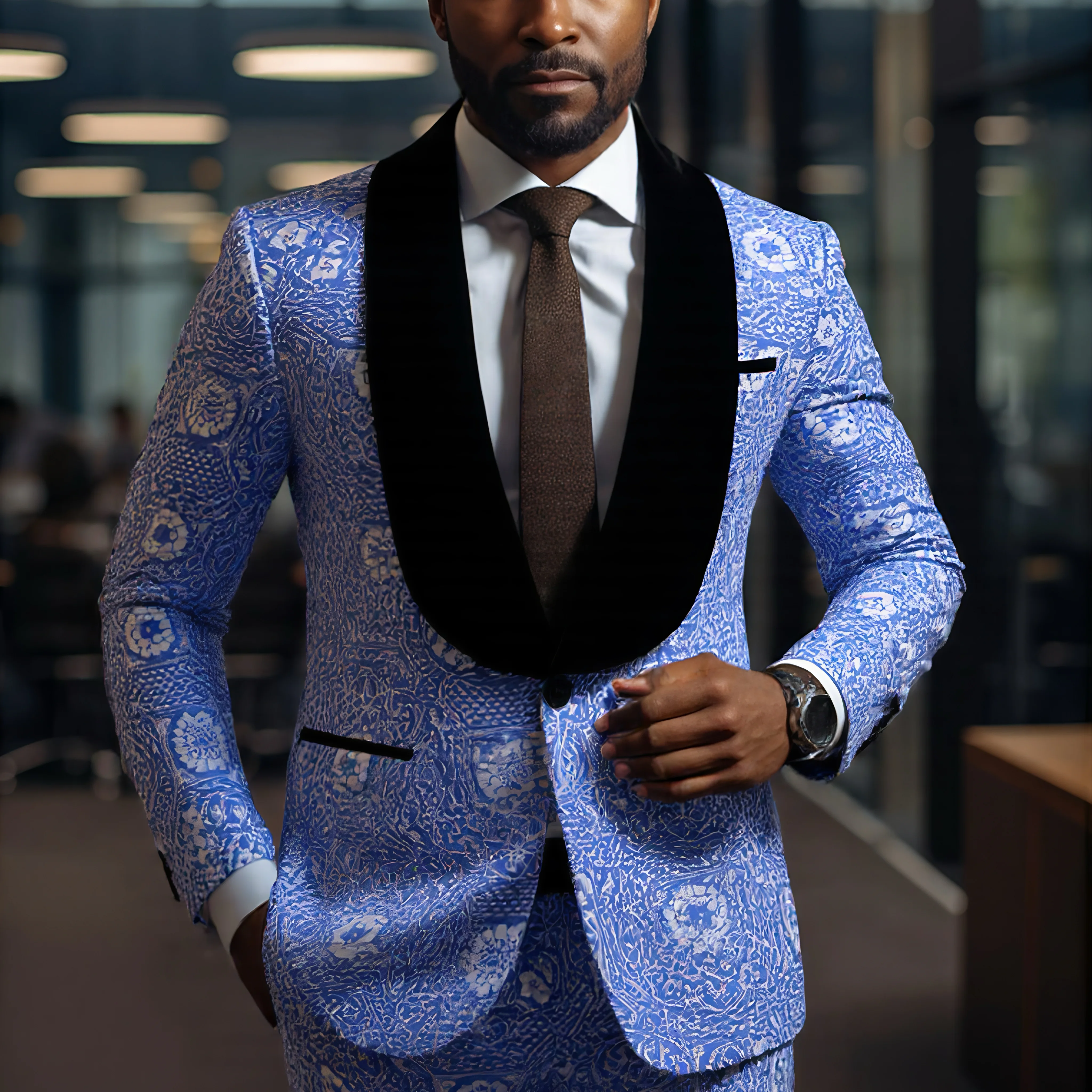 

Мужские костюмы Смокинг Костюм Slim Fit из двух предметов Роскошный вечерний пиджак Брюки