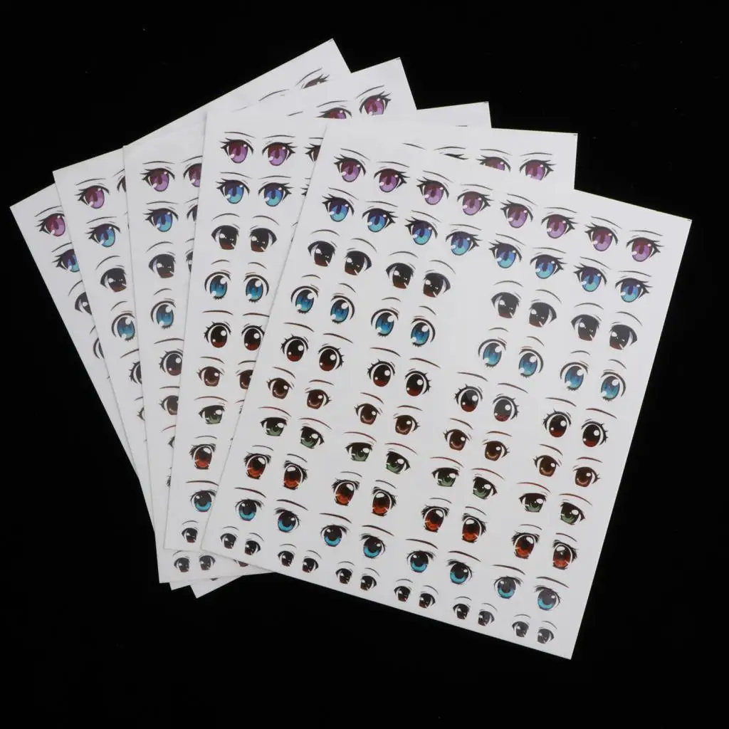 5 Cartoon Eyes Stickers Kids Handmade DIY Stickers Home Decoration