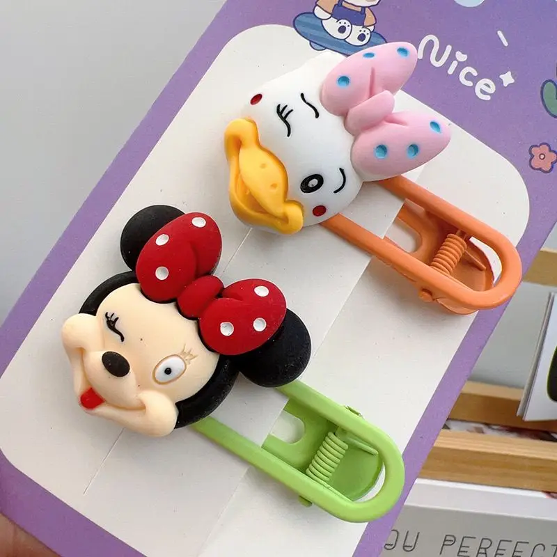 Disney Minnie Mouse Pooh Bear Daisy Duck maialino Cartoon Cute tridimensionale Doll Hairpin Clip per capelli rotti per bambini