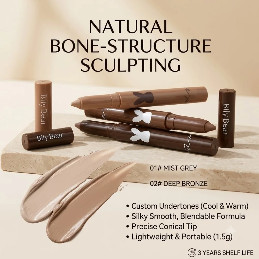 Natural Sculpting Contour Pen Creamy Nose Shadow Jawline Facial Sculpt Makeup Stick Long Lasting Waterproof Cosmetic