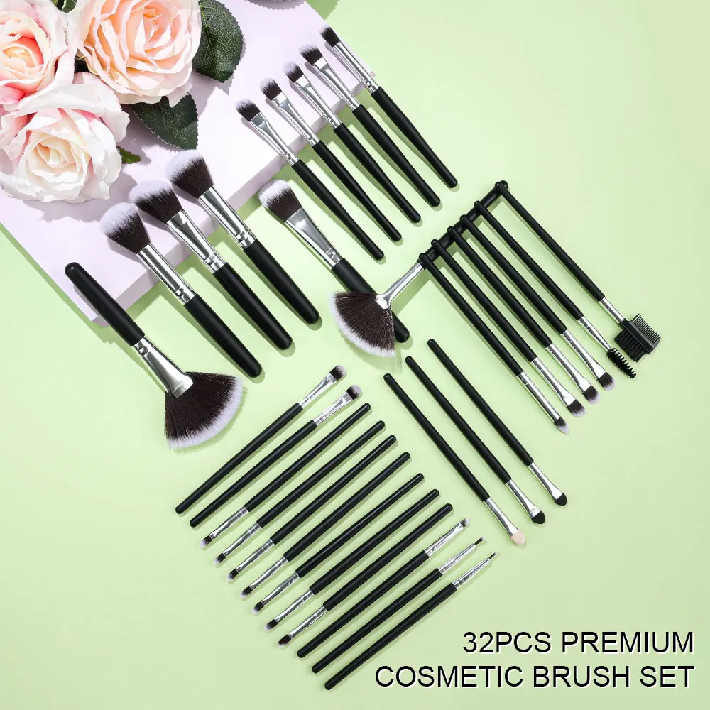 

13-32PCS Makeup Brushes Set Powder Foundation Contour Concealer Eyeshadow Blending Highlight Eyeliner Brushes for Makeup Artist