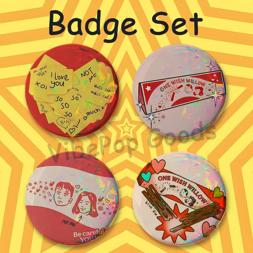 O-Obsession Nikki Scary One W-Wish W-Willow Creative Quirky Mini Pill Badges 25mm Micro Button Pins Fan-made Merch for Friends