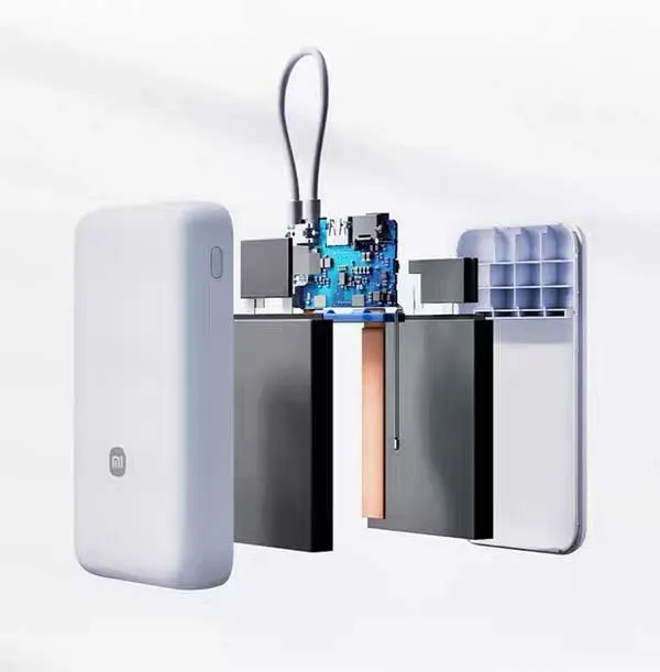 Xiaomi 20000mAh 33W Two-Way Fast Charging Power Bank with Built-in USB-C Cable Portable External Battery for iPhone 15-17 Xiaomi