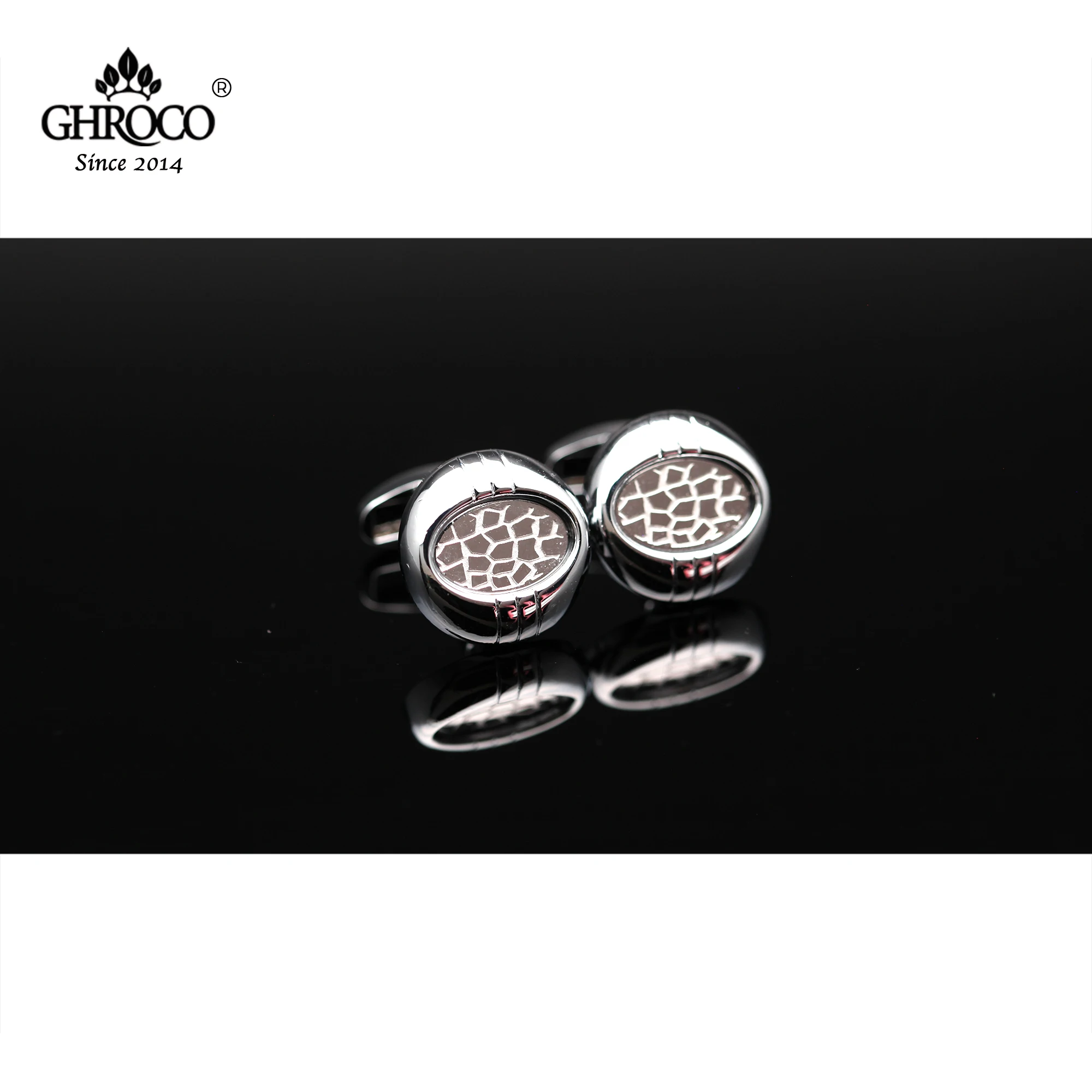 GHROCO High Quality Exquisite Surface Metal Pattern Shirt Cufflinks Fashion Luxury Gifts for Business Men Women and Wedding