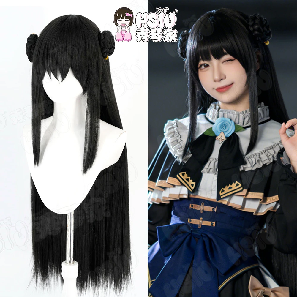 

Tairitsu Cosplay Wig HSIU 100CM Black Long hair Heat Resistant Wigs+Wig cap Party game Wig GAME Arcaea Tairitsu Cosplay