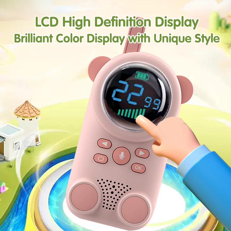 B1 Walkie-talkie Interaction Within 3km Children's Social Toys LCD High-definition Display USB Charging Gifts For Kid 2 Pack