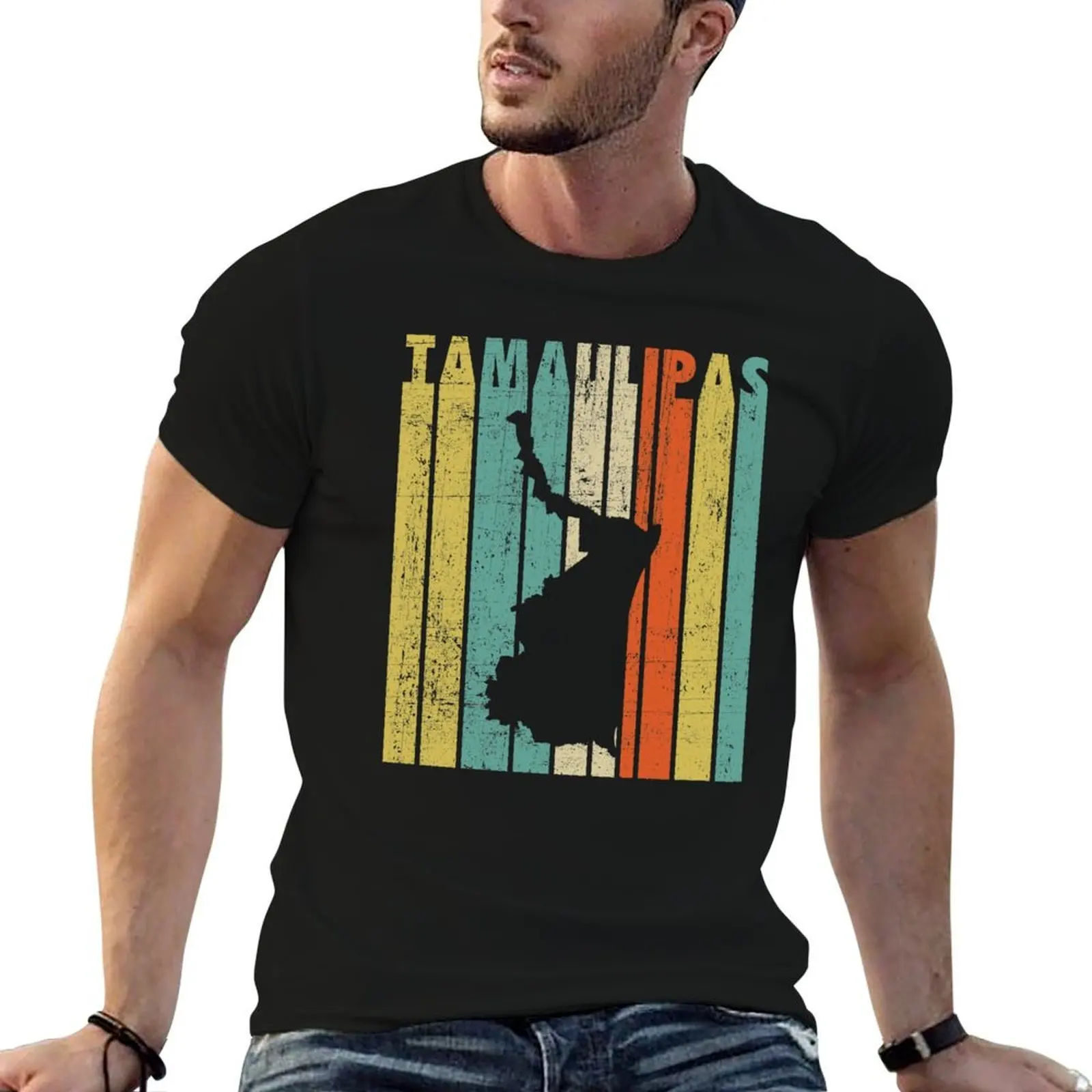 Tamaulipas, México, camiseta retro vintage para hombre, camisetas informales para hombre, camisetas gráficas informales para hombre