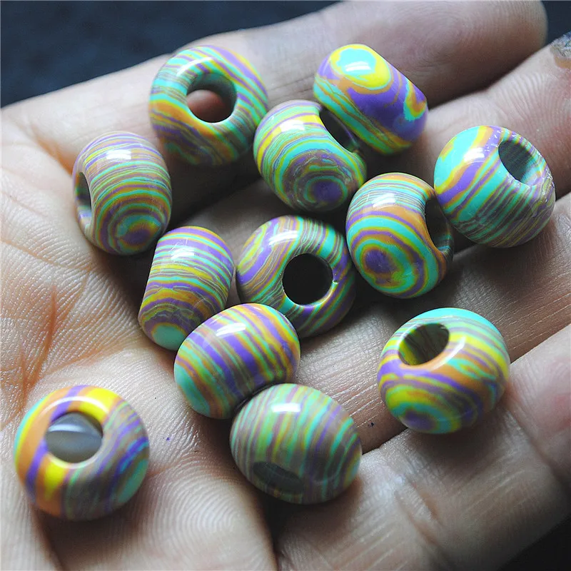 حبات حجر جاسبر قوس قزح للنساء ، ثقب كبير ، إكسسوارات صنع الأساور ، الأعلى مبيعًا ، 13 * ، 9x14 ، جديد