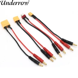 20CM 4.0mm Banana Plugs Transfer XT30 XT60 XT90 T Plug Charge  Charger Cable Silicone Wire 14AWG For Lipo Battery