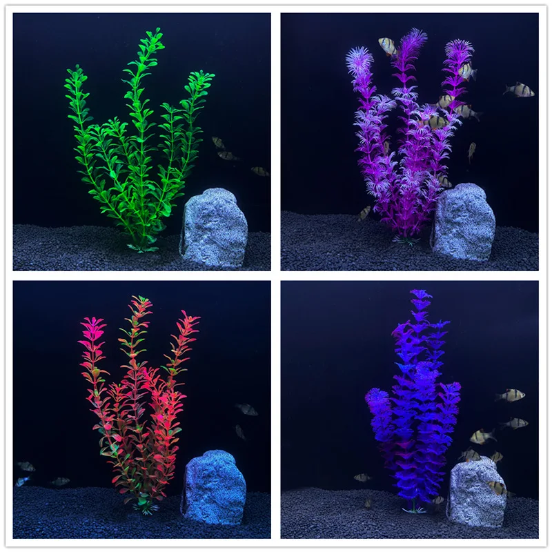 30cm High Aquarium Simulated Water Plants Fish Tank Landscaping Plastic Water Plants Micro Landscape Decoration