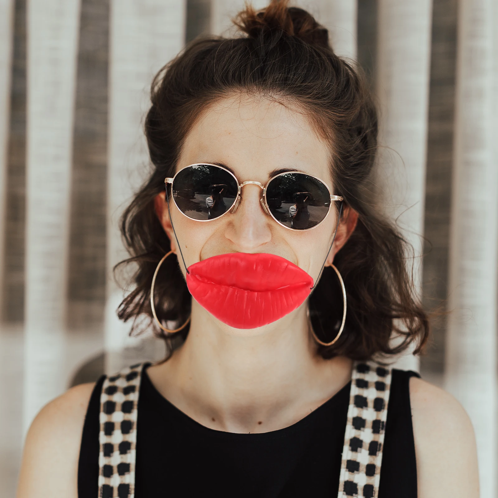 

Funny Red Big Lip Props Wedding Day Dress Up Mouth Cosplay Party Clown Performance Supply Plastic Performance Big Mouth