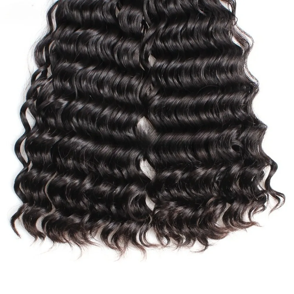 Двойные волосы высшего качества, глубокая волна, настоящие 10-20 дюймов, 100% натуральные человеческие волосы, бразильские девственные волосы Remy, шелковистая гладкая текстура