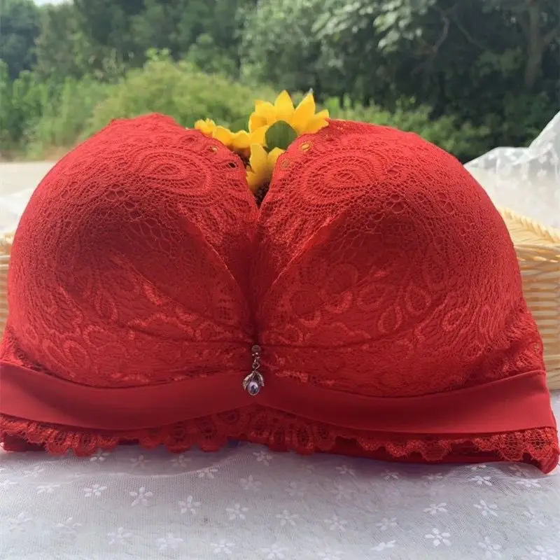 Thickened and extra thick 28CM specialized gathering bra without steel ring, extra thick bra with extra breasts, sexy lingerie