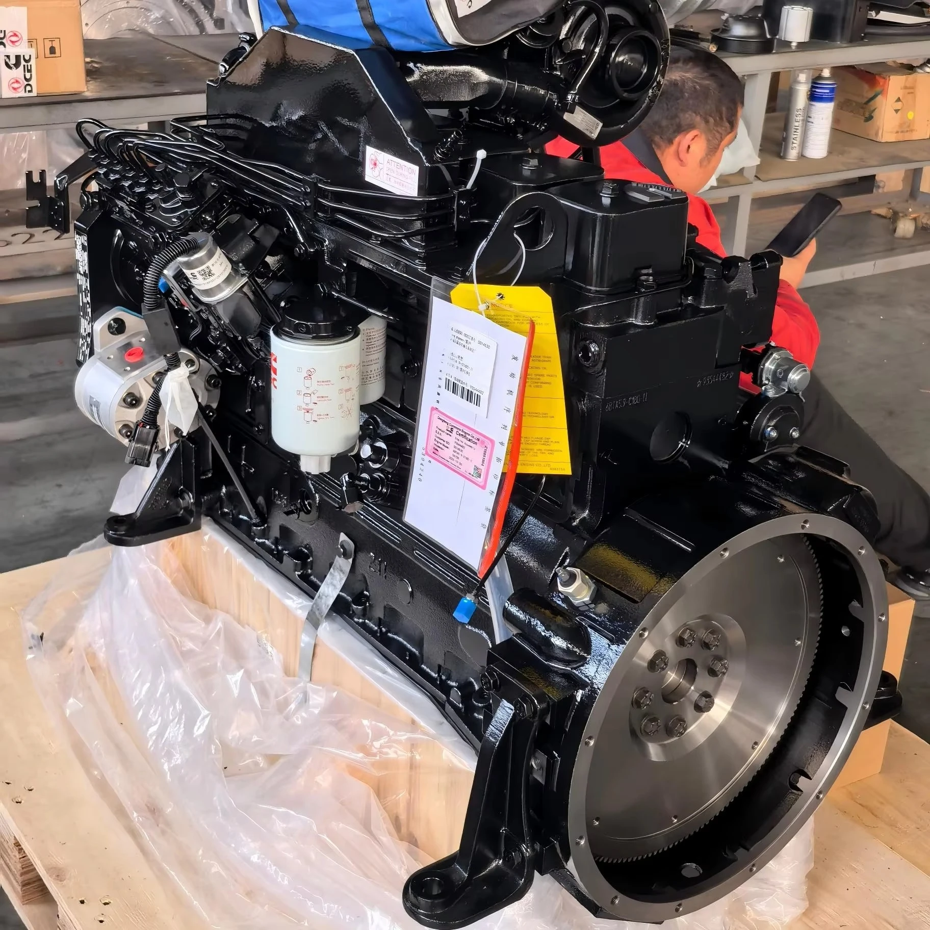 For Cummins 6BTA5.9-C175 6BTA5.9 175HP 6 Cylinder 4 Stroke Water Cooled Diesel Engine Assembly for Compressor